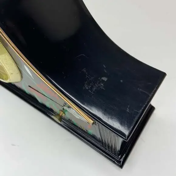 Vintage 70s R. Powell Asian Flowers Mantel Clock w/ Drawers - Picture 4 of 8